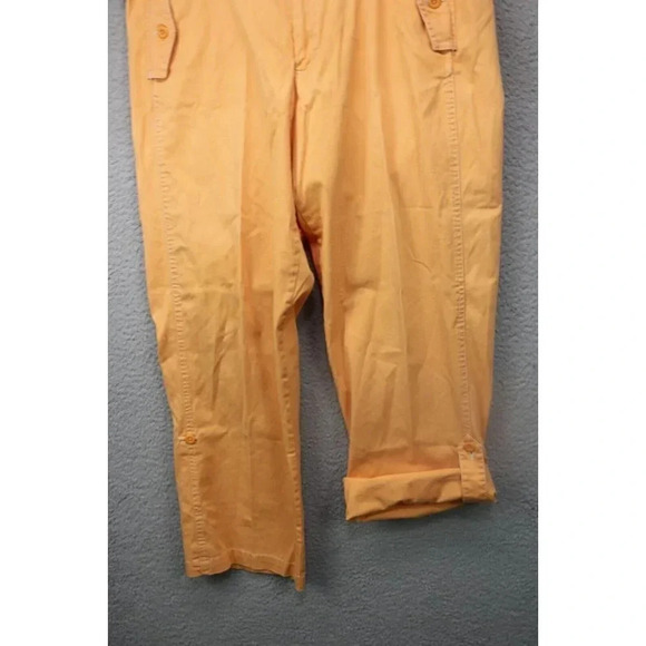 Land's End Women's Orange Pants-Tabs to Roll Up-Size 14P - Picture 4 of 9